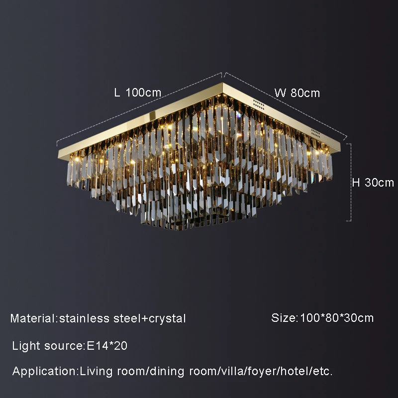 Gio Smoke Grey Crystal Ceiling Chandelier - view 13