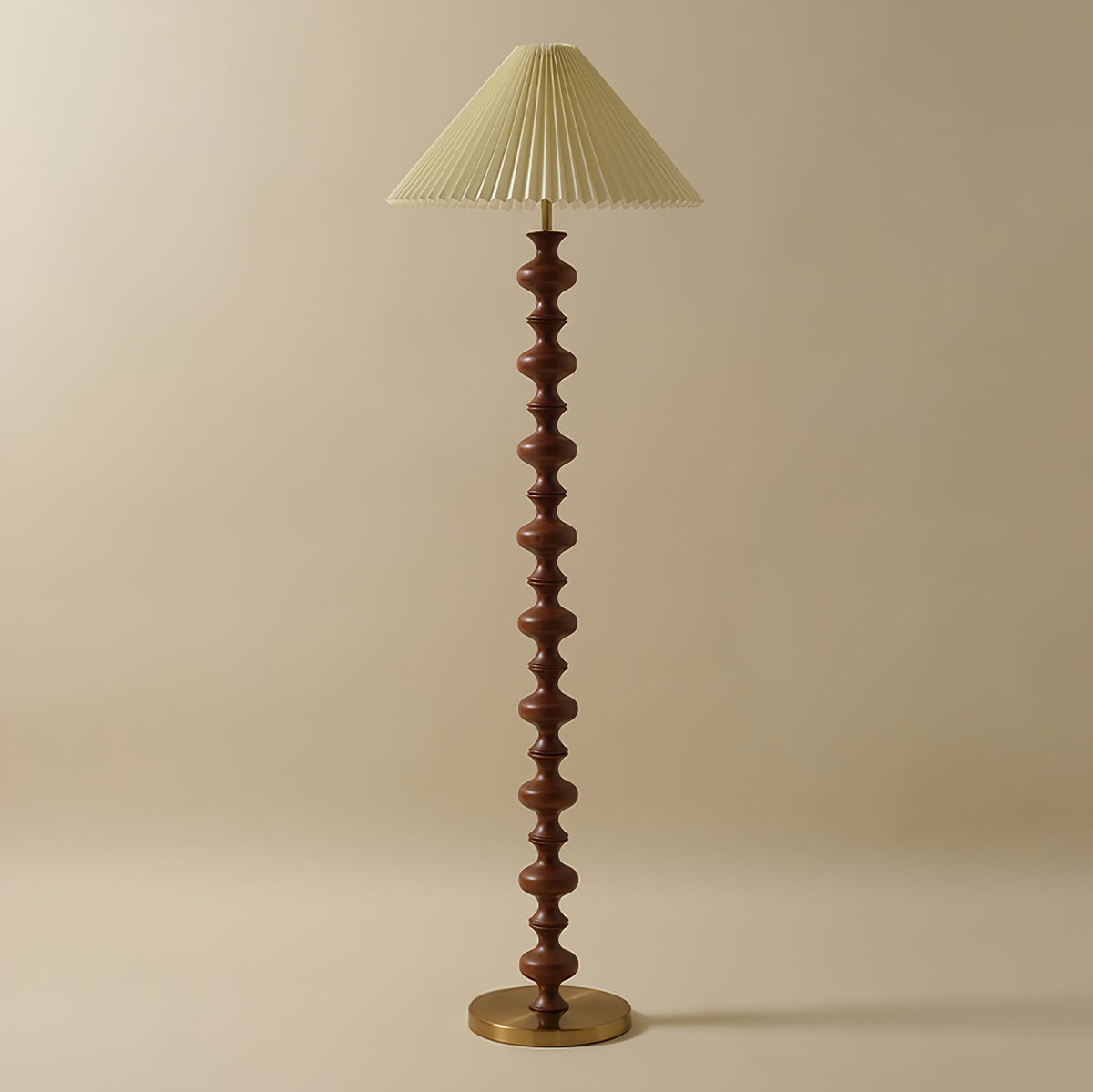 Sculpted Rhythm Wood Floor Lamp