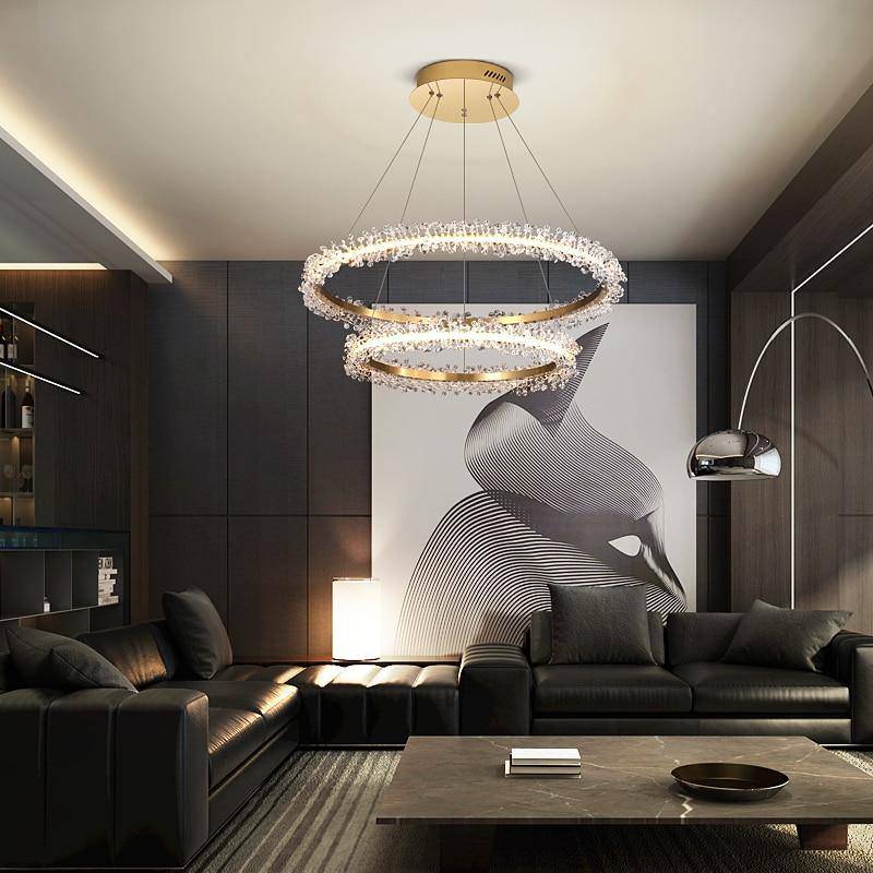 Capri Double Ring Crystal Chandelier - view 2