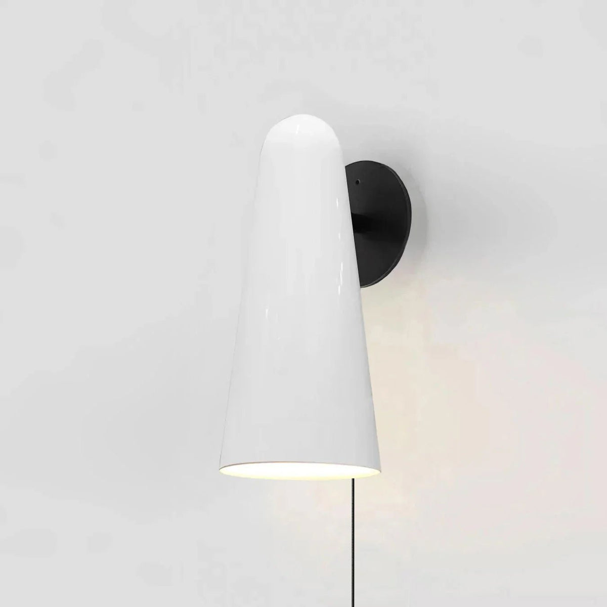 Conical Glass Plug-in Wall Lamp