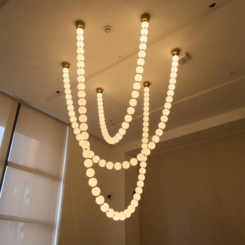 Pearl Glass Necklace Balls Chandelier - view 32