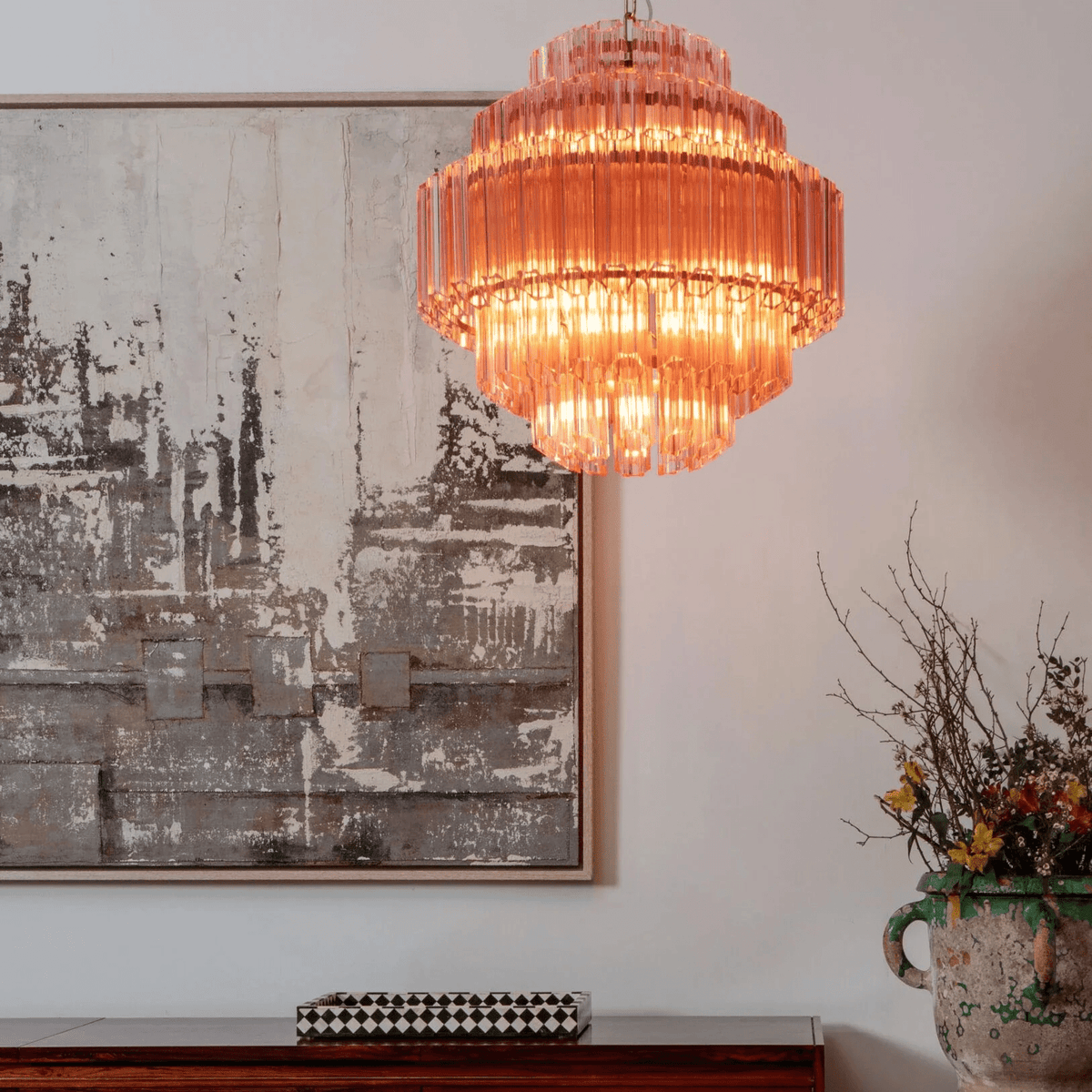Pink Palermo Murano Chandelier - view 2
