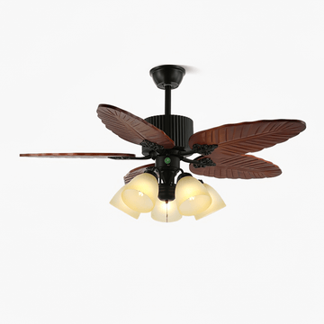 Banana Wood Leaves Ceiling Fan Light