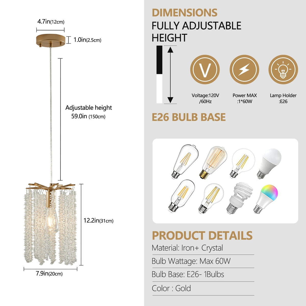 Albero Crystal Pendant Lights, Set Of 3 - view 9