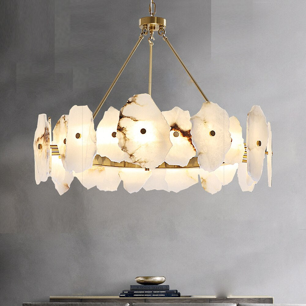 Natural Marble Modern Chandelier Living Room