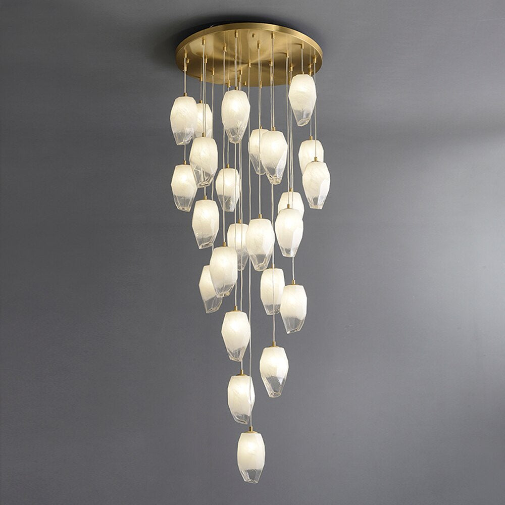 Frost Glass Pendant Foyer Chandelier - view 7