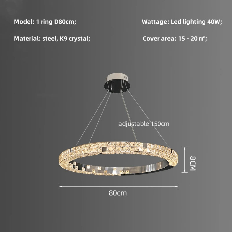 Bacci Crystal RingModern Chandelier - view 6