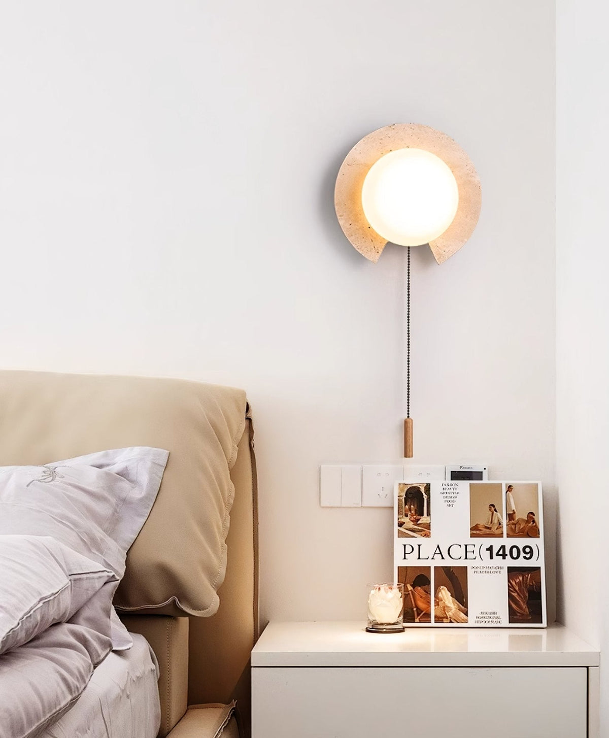 Solclip Travertine Wall Light