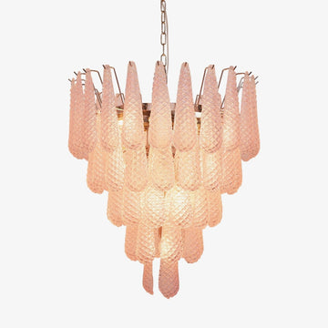 Murano Pink Glass Dewdrop Chandelier