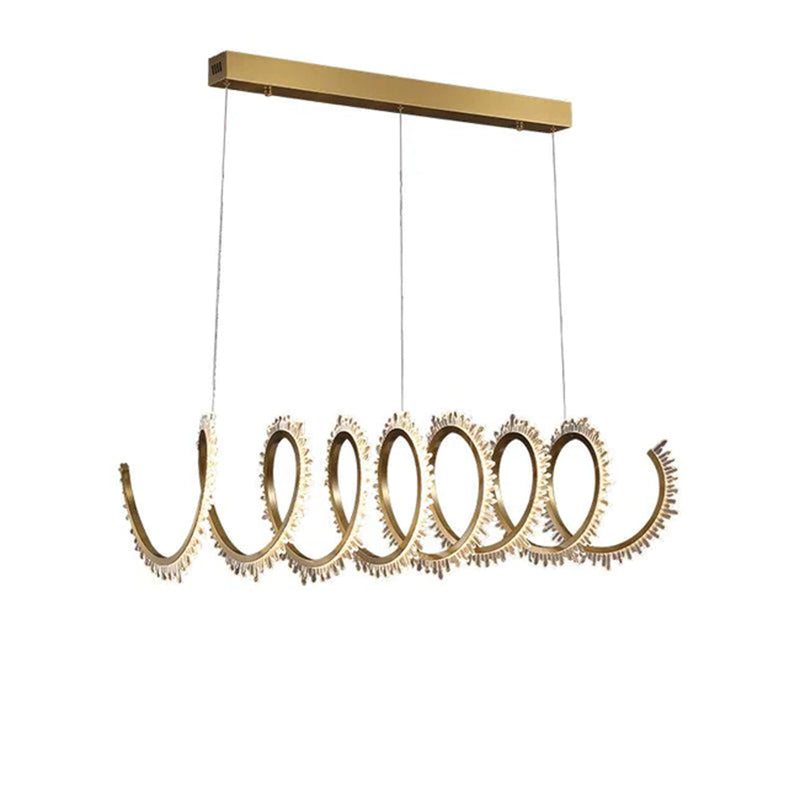 Rorie Modern Rock Crystal Spiral Chandelier, Island Chandelier - view 3
