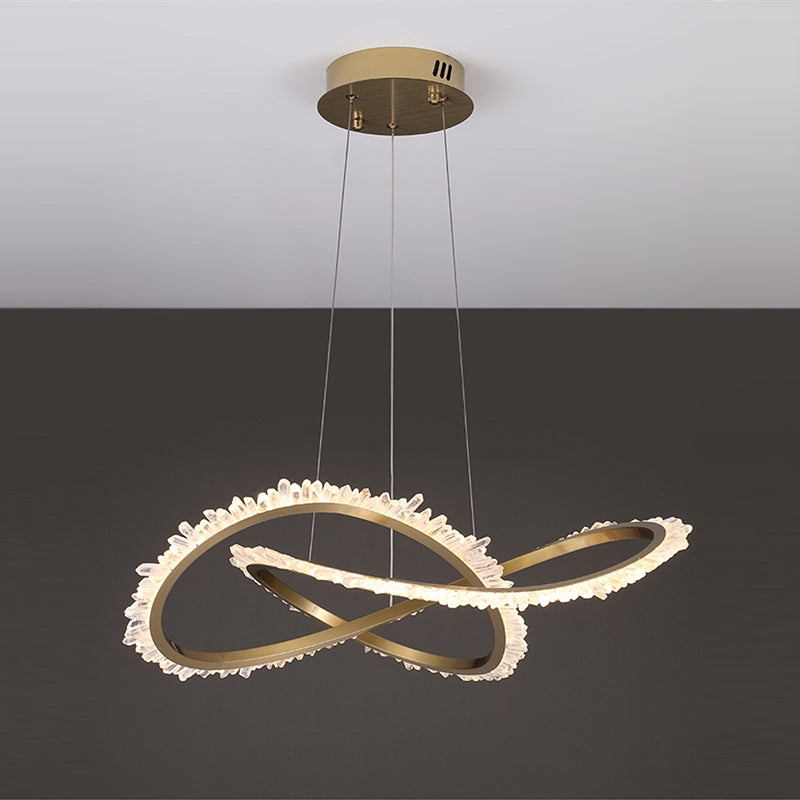 31.5 Inch Wide Modern Geode Quartz Crystal Chandelier Creative Adjustable Hanging Light - view 2