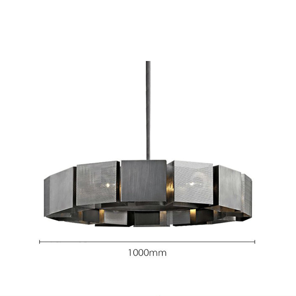 Stainless Steel Industrial Modern Ring Chandelier - view 8