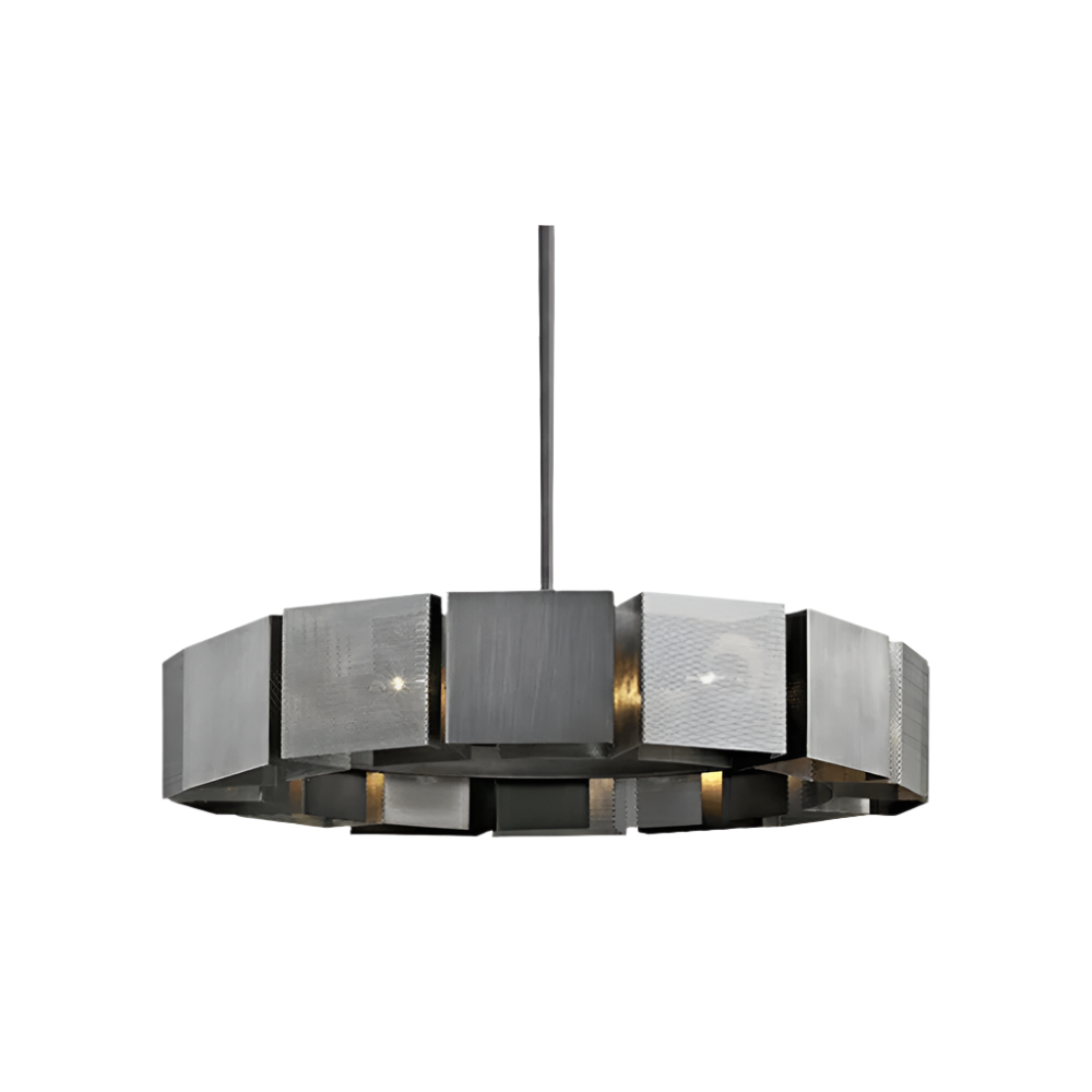 Stainless Steel Industrial Modern Ring Chandelier - view 9