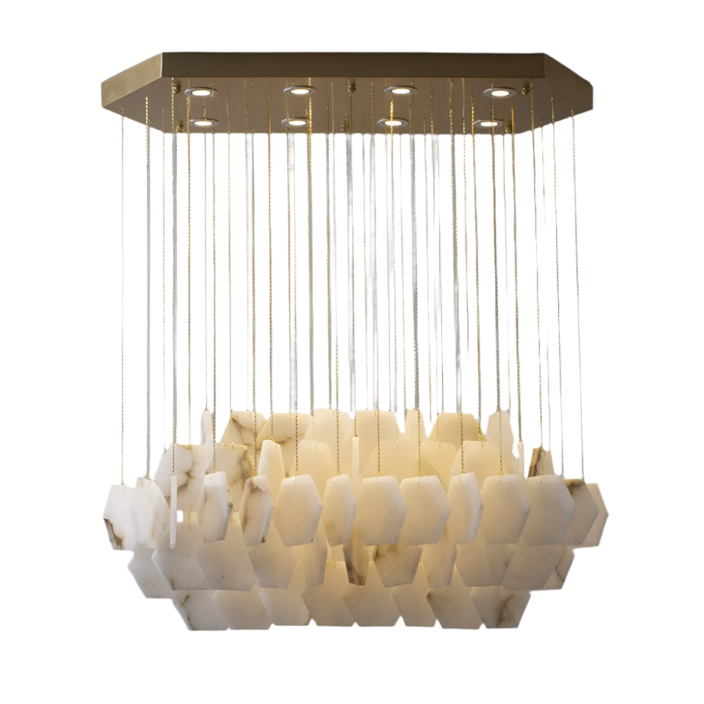 Natural Marble Modern Chandelier Moonshade Pendant - view 8