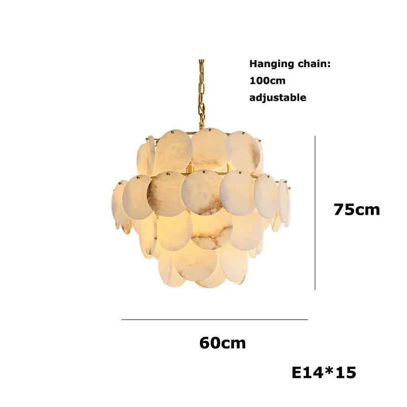 Moonshade Natural Marble Modern Chandelier 1 - view 8