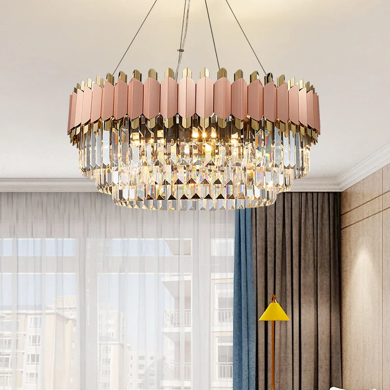 Gio Rose Gold Modern Chandelier