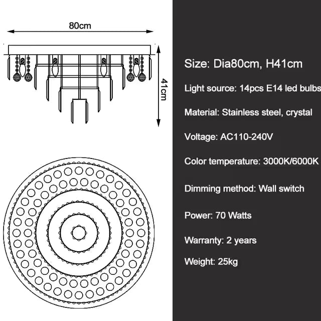 Gio Flush Mount Chandelier Crystal Ceiling - view 6
