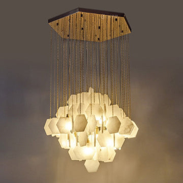 Moonshade Natural Marble Modern Chandelier