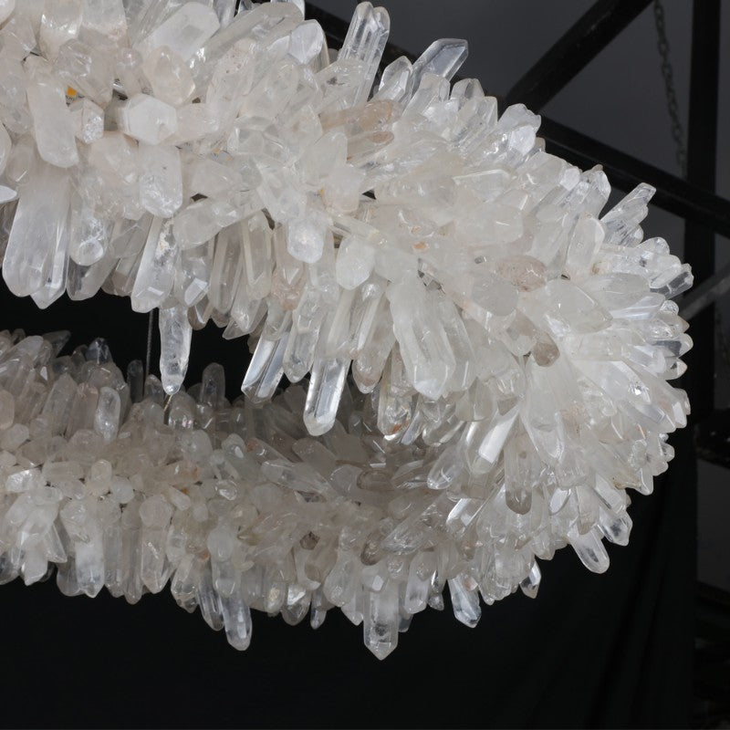 Oval Modern Clear Geode Quartz Crystal Chandelier for Dining Room - view 3