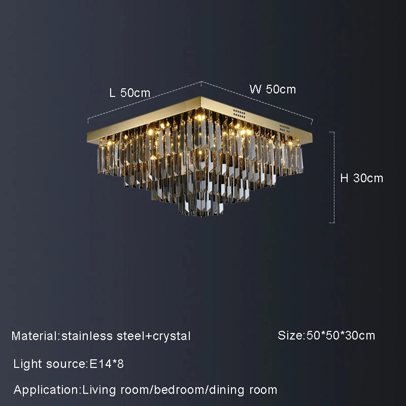 Gio Smoke Grey Crystal Ceiling Chandelier - view 9
