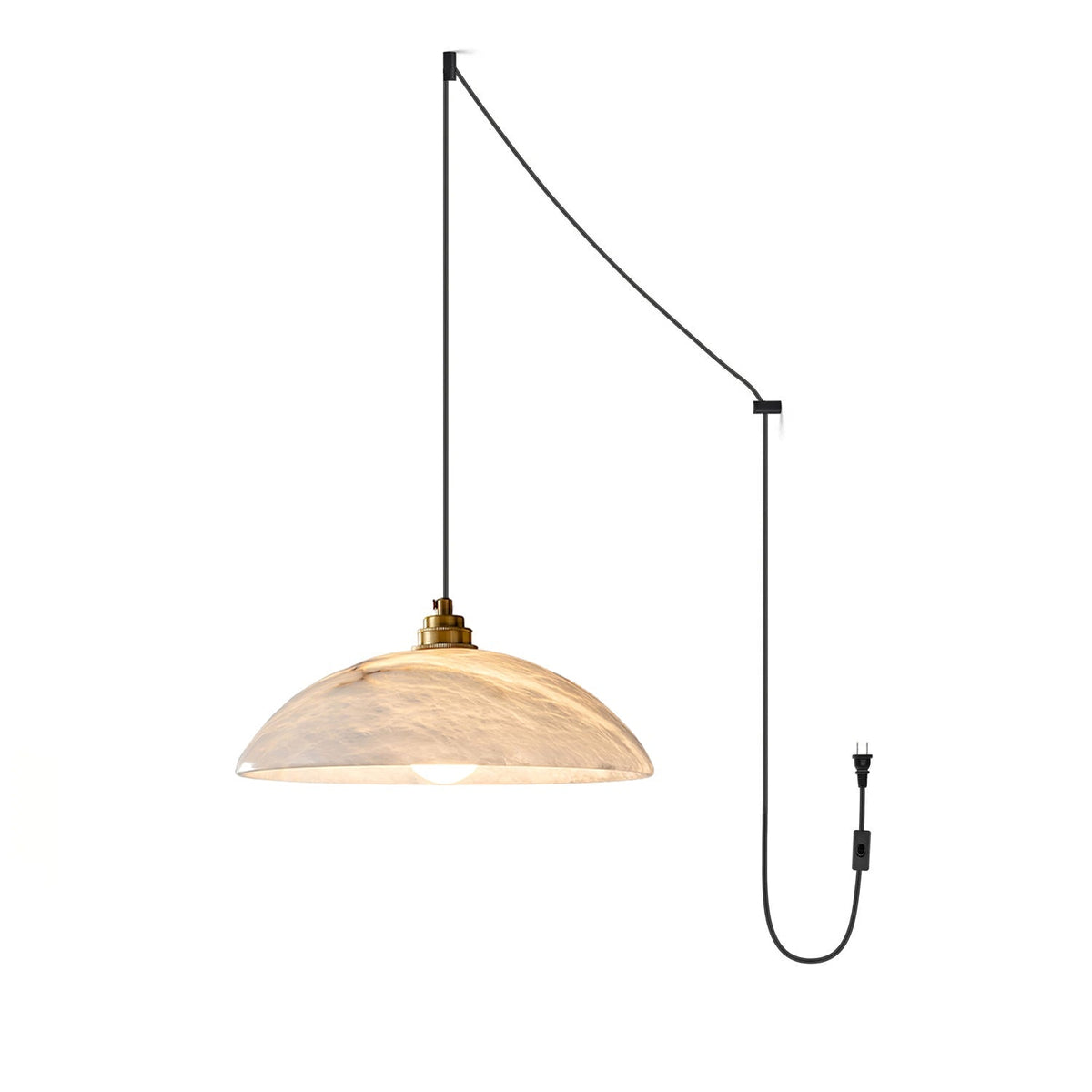 Alabaster Dome Swag Pendant Lamp