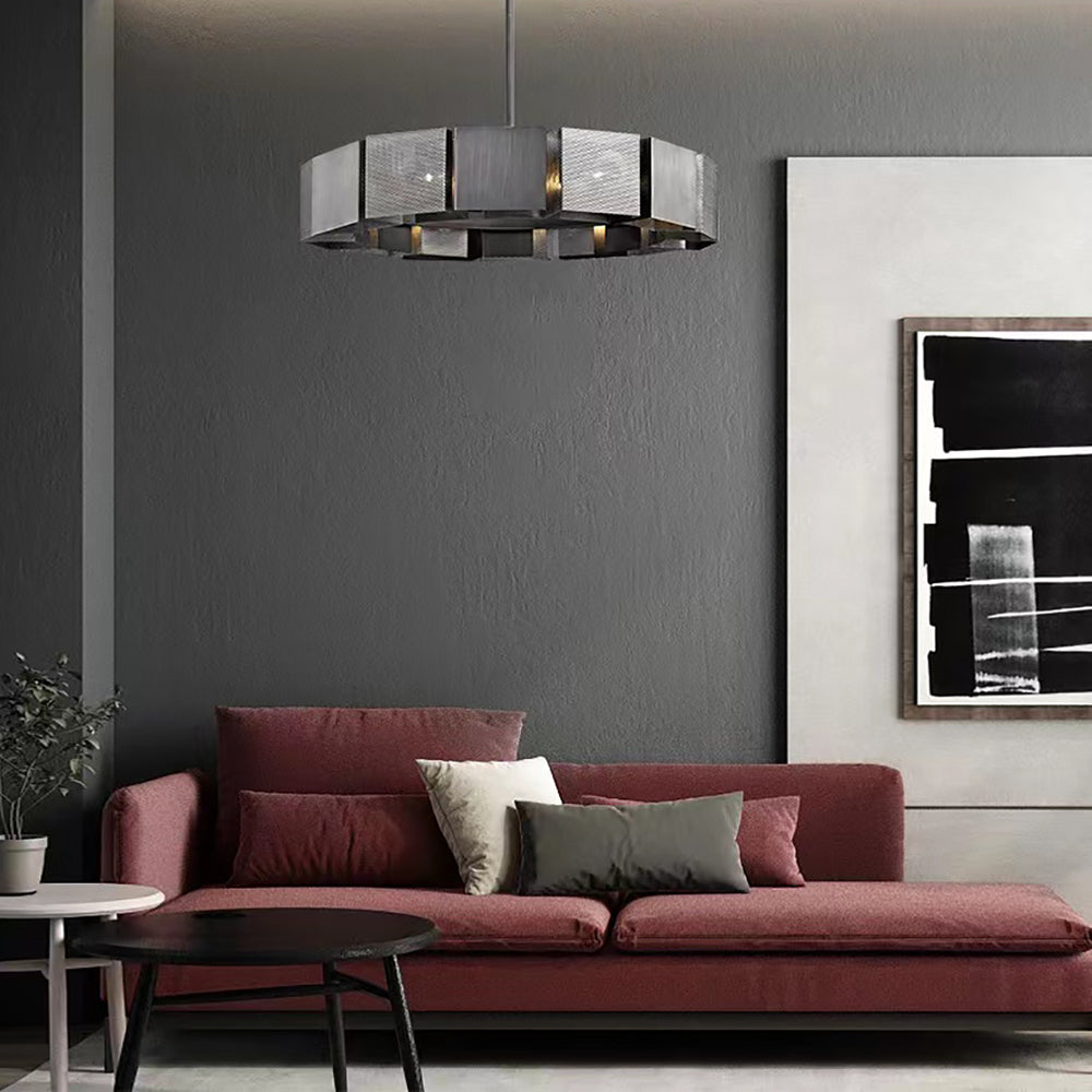 Stainless Steel Industrial Modern Ring Chandelier - view 4