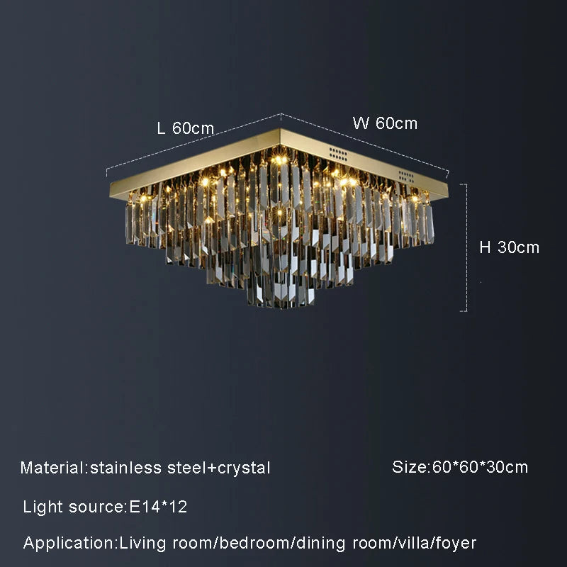 Gio Smoke Grey Crystal Ceiling Chandelier - view 10