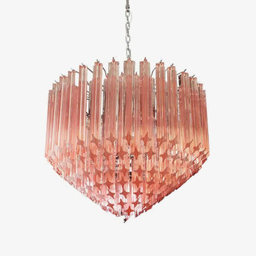 Prism Murano Pink Glass Chandelier