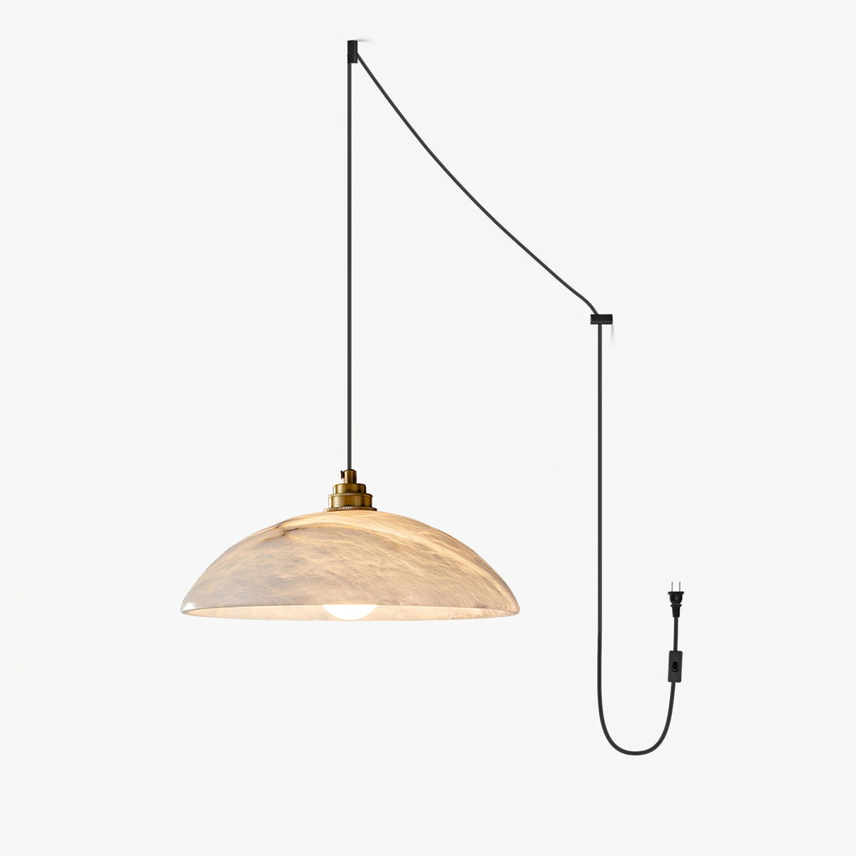 Alabaster Dome Swag Pendant Lamp