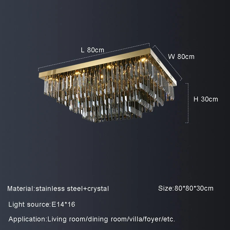 Gio Smoke Grey Crystal Ceiling Chandelier - view 11