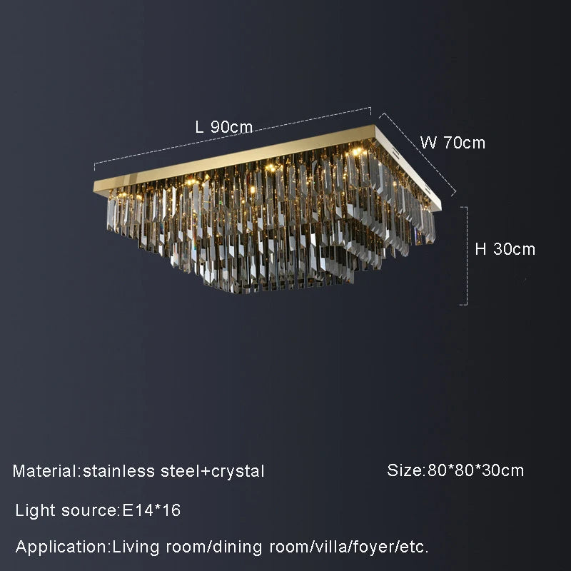 Gio Smoke Grey Crystal Ceiling Chandelier - view 12