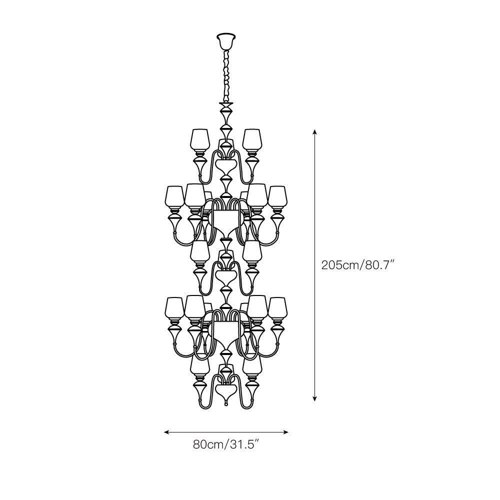 Abrahamson Shaded Tiered Chandelier