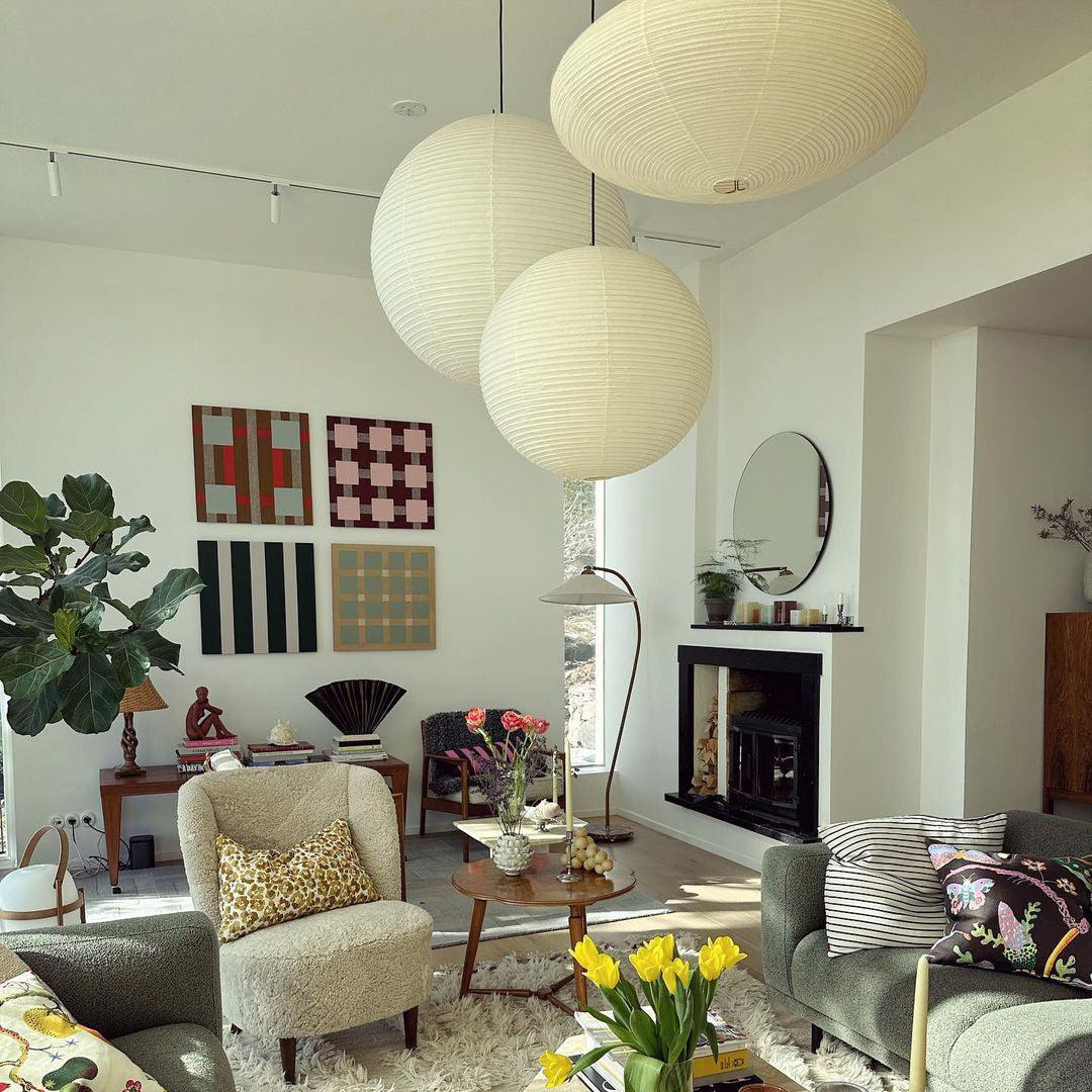 Washi Paper Round Series Pendant Lamp - view 16