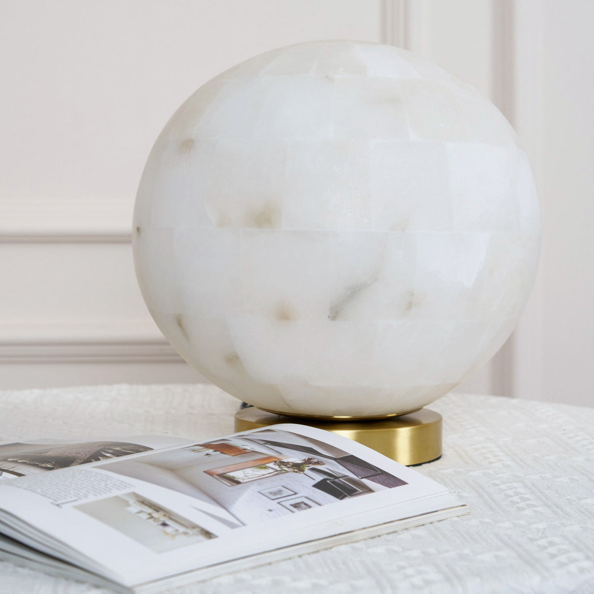 Alabaster Ball Table Lamp