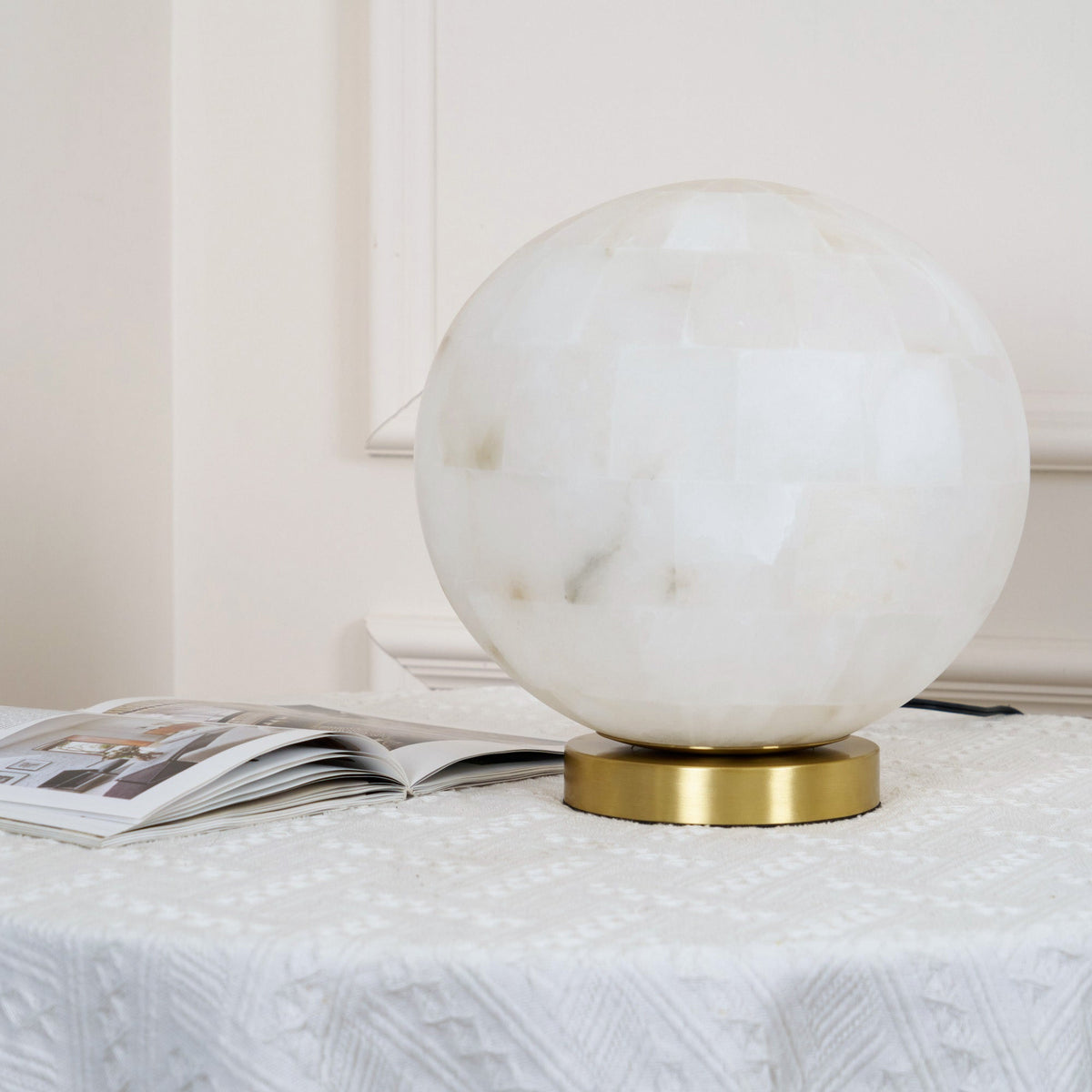 Alabaster Ball Table Lamp