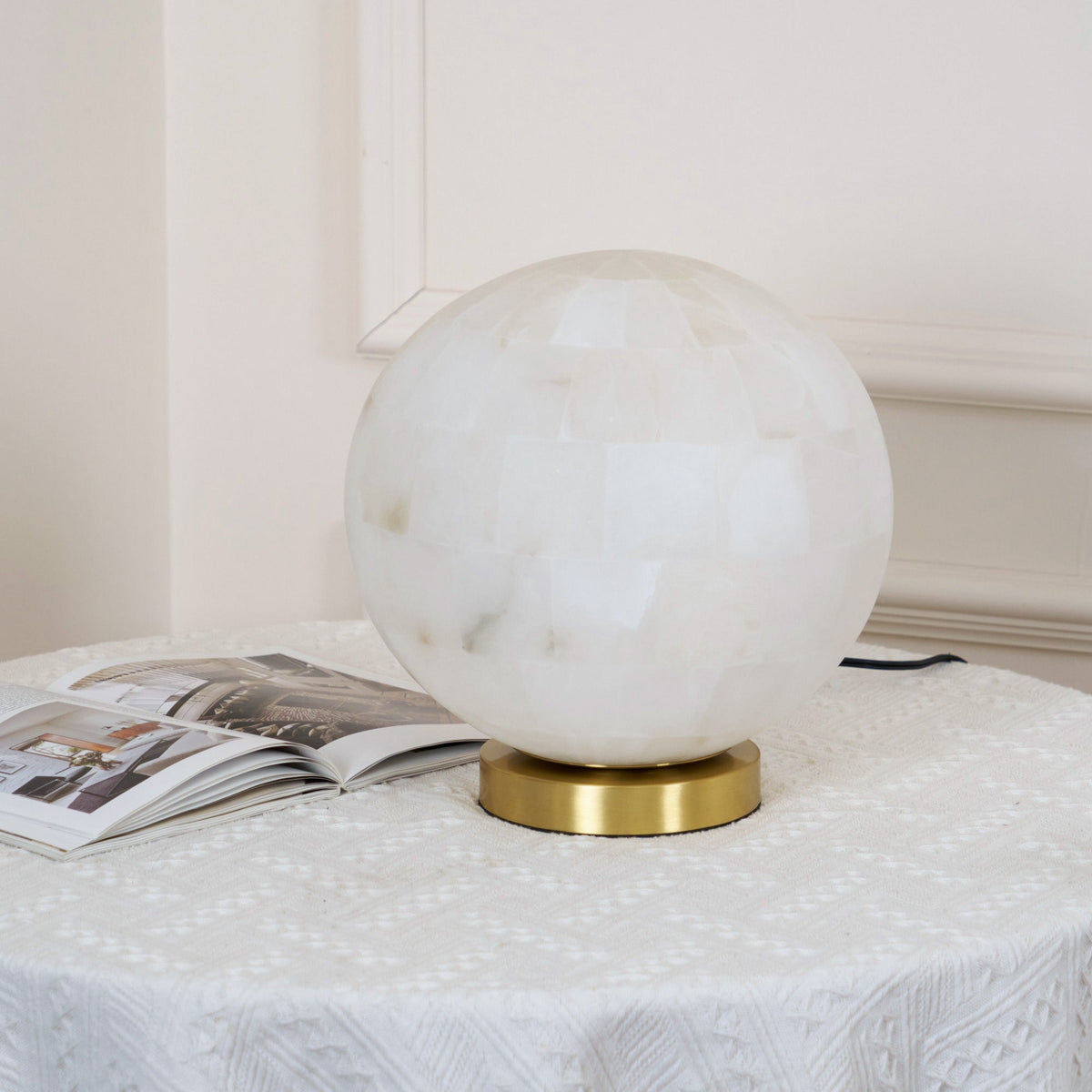 Alabaster Ball Table Lamp