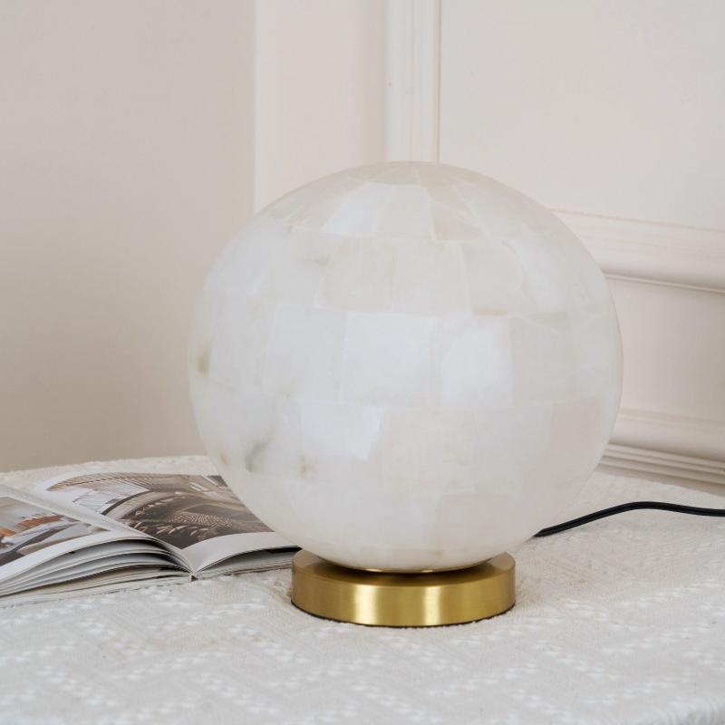 Alabaster Ball Table Lamp