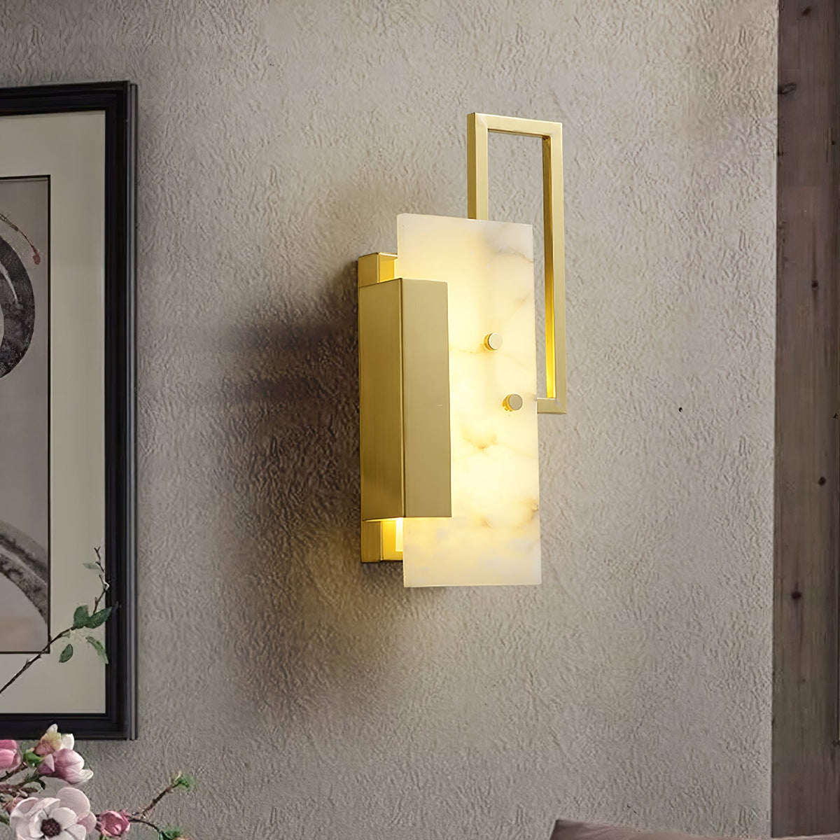 Althea Alabaster Wall Sconce - view 2