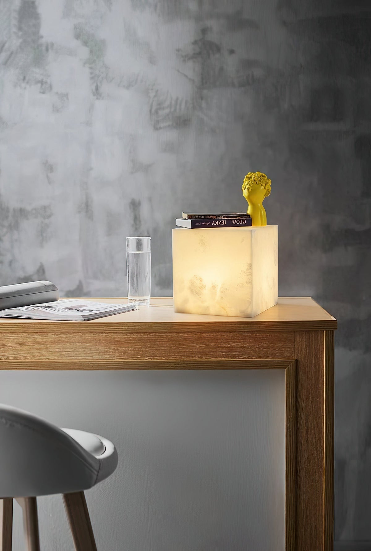 Alabaster Cubic Table Lamp - view 11