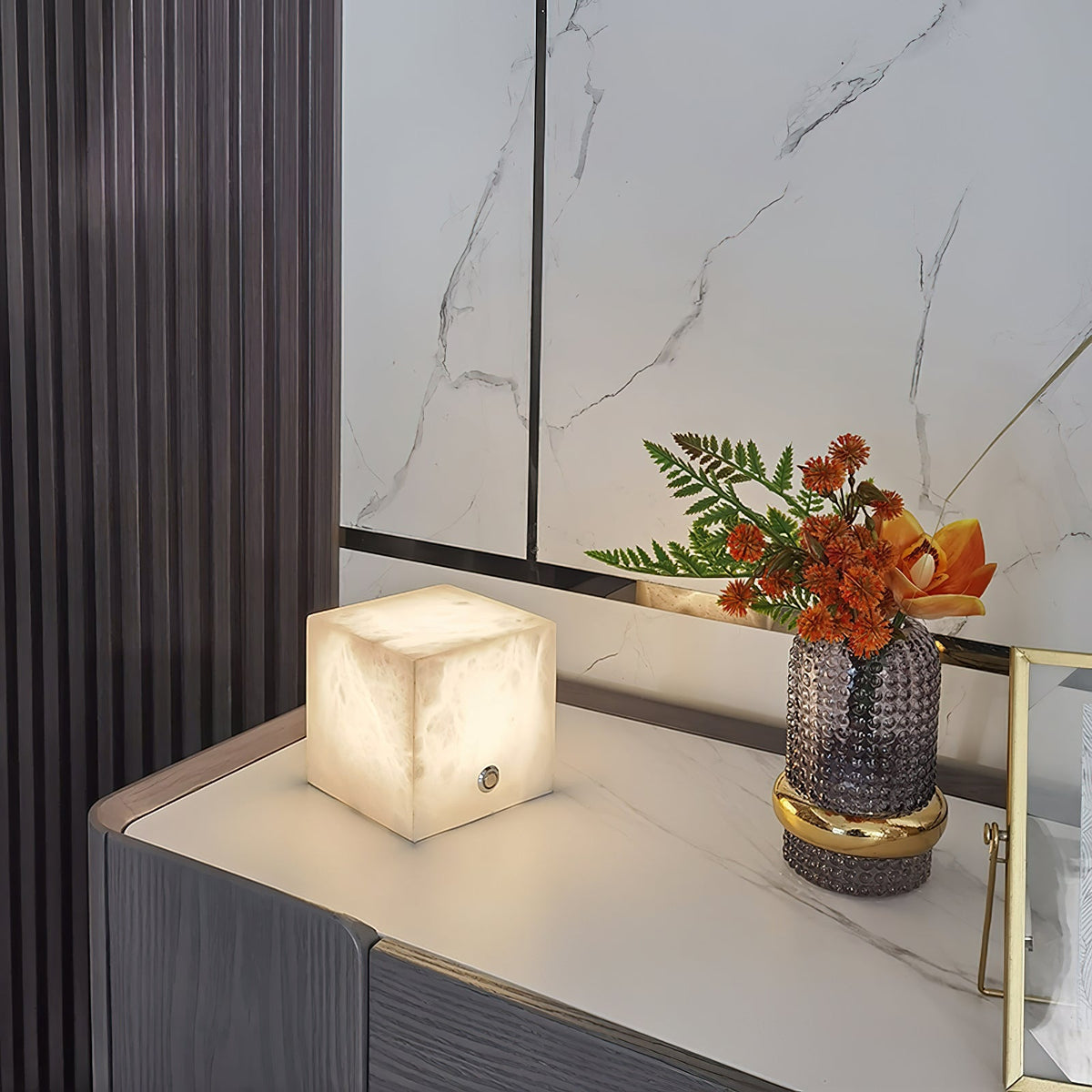 Alabaster Cubic Table Lamp - view 6