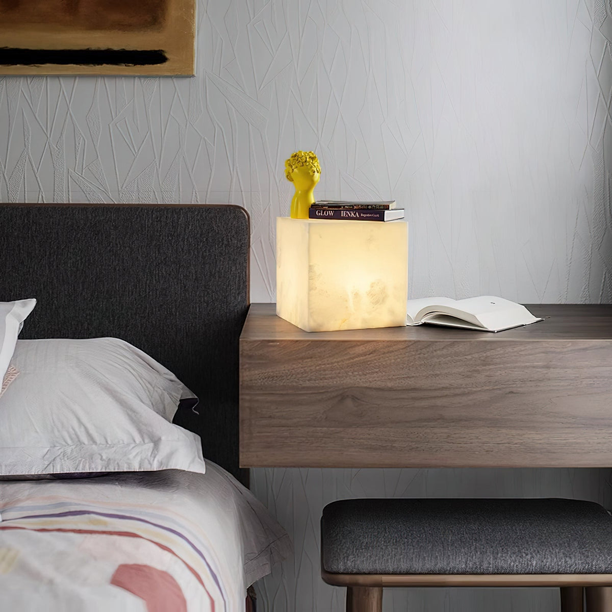 Alabaster Cubic Table Lamp - view 5