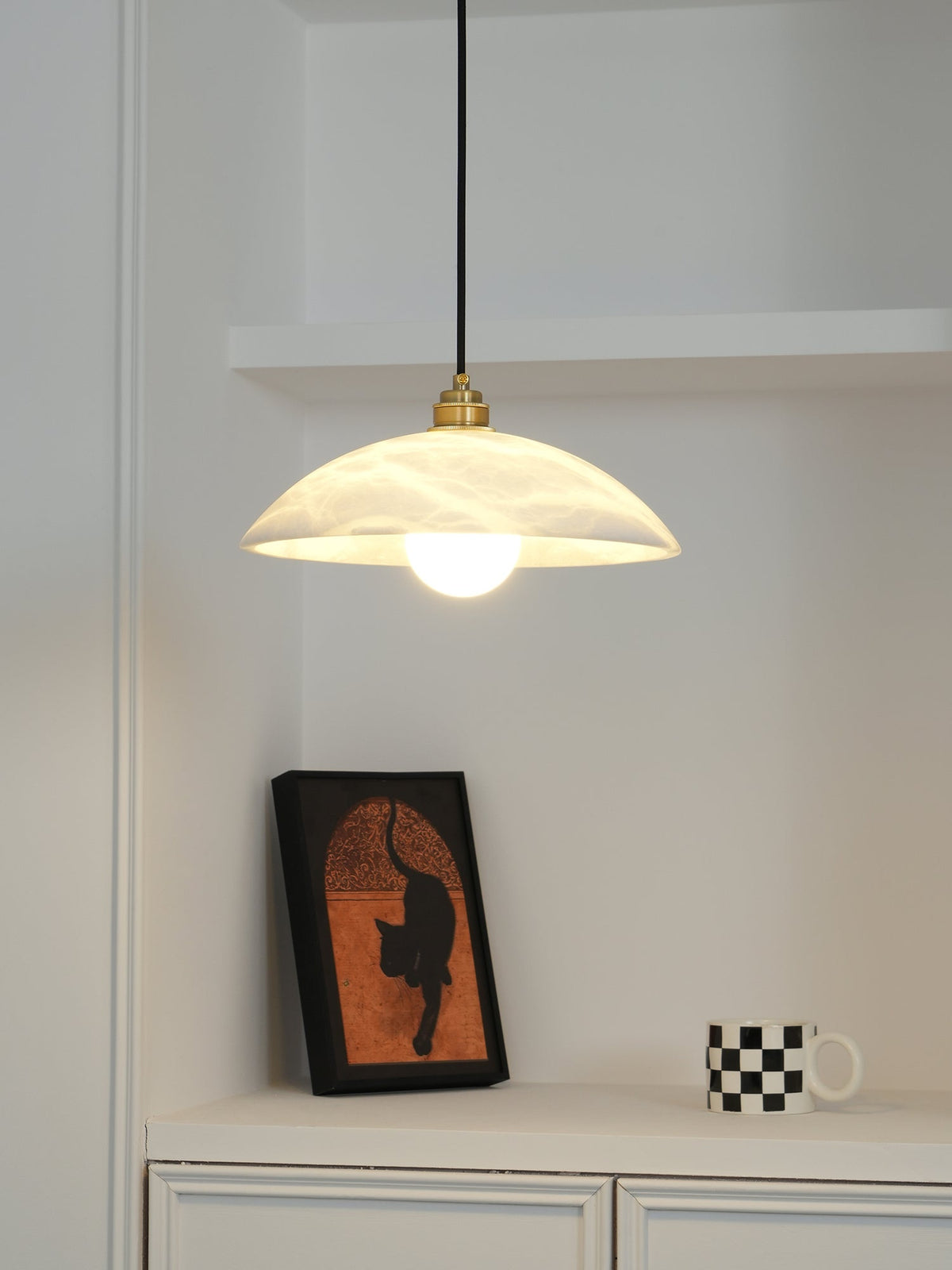 Alabaster Dome Swag Pendant Lamp