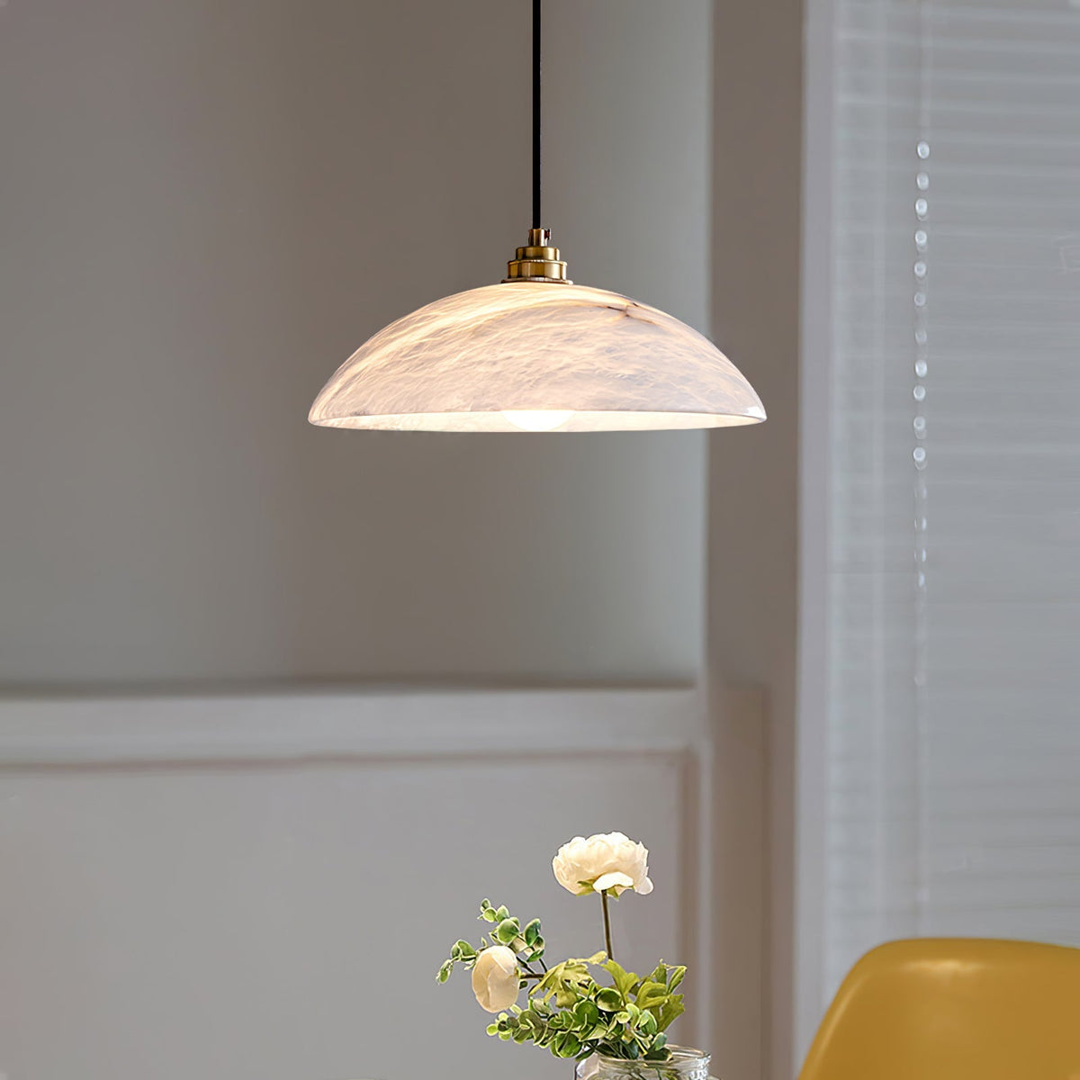 Alabaster Dome Swag Pendant Lamp