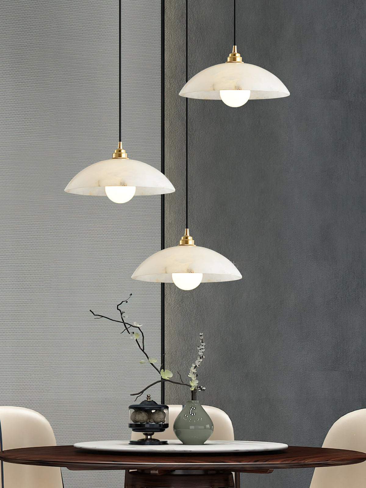 Alabaster Dome Pendant Light
