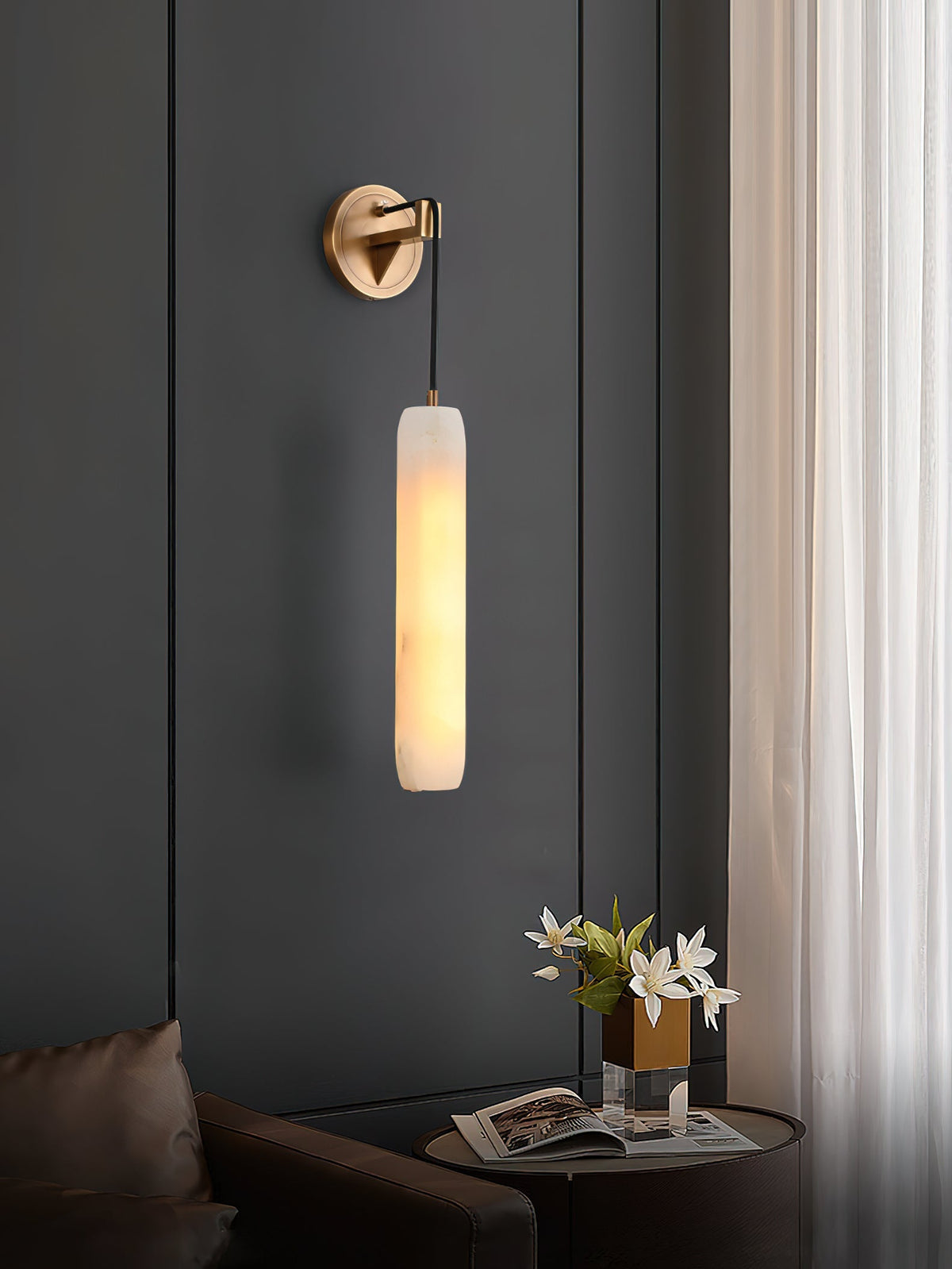 Alabaster Flute Wall Lamp - view 11