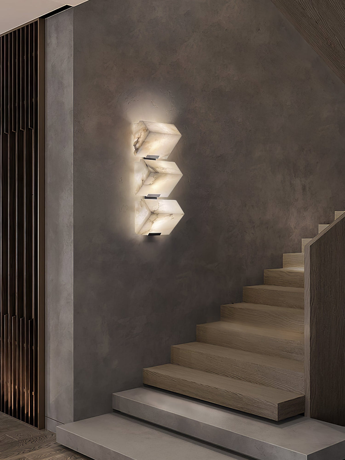 Alabaster Staircase Plug-in Wall Lamp