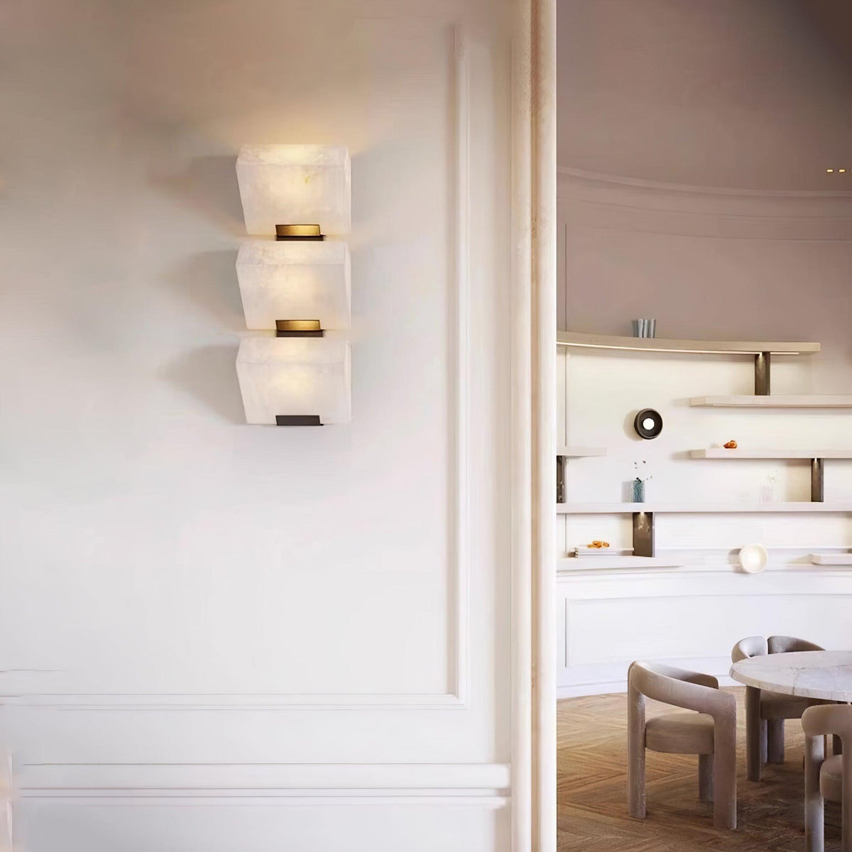 Alabaster Staircase Plug-in Wall Lamp
