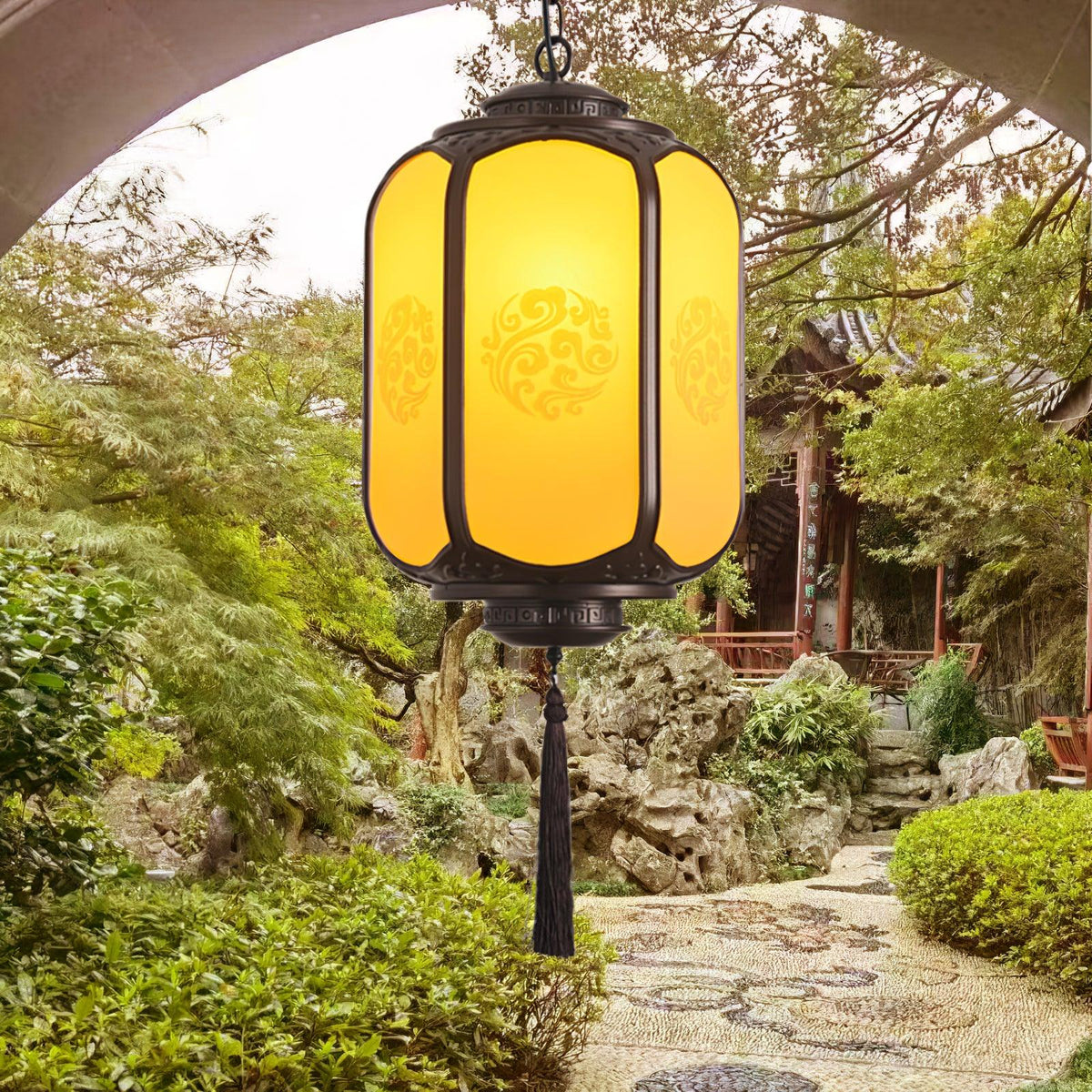 Antique Lantern Outdoor Pendant Light - view 2