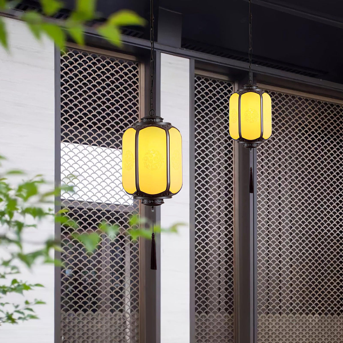 Antique Lantern Outdoor Pendant Light - view 4