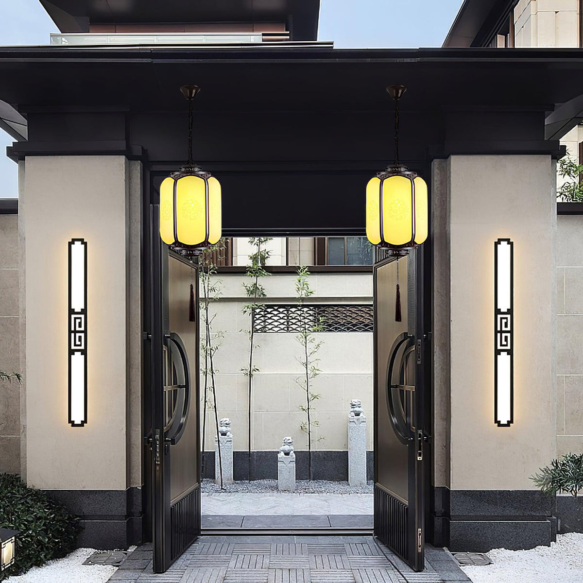 Antique Lantern Outdoor Pendant Light - view 8